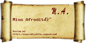 Miss Afrodité névjegykártya